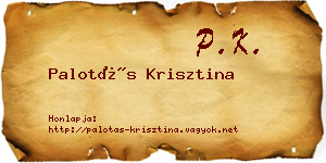 Palotás Krisztina névjegykártya